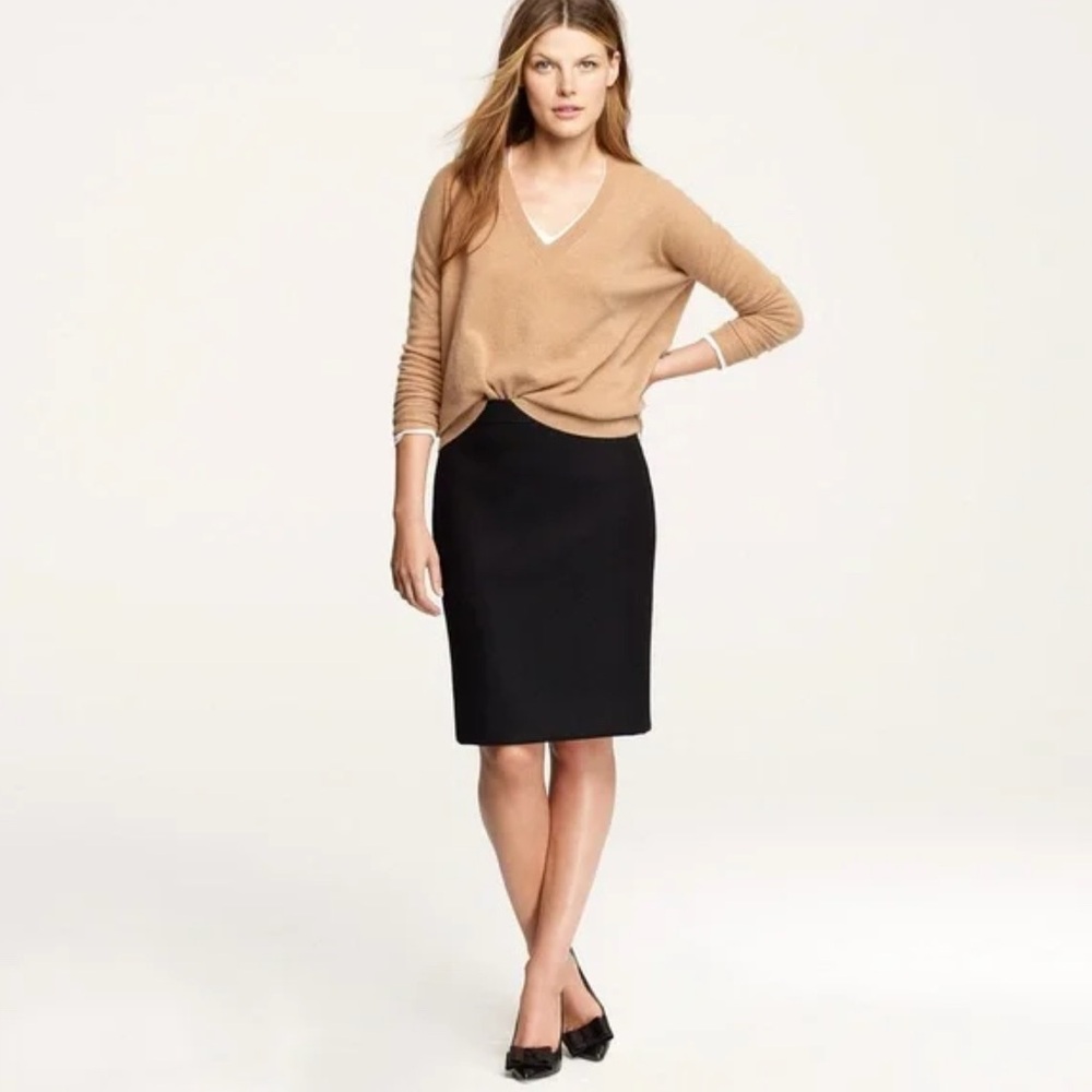 J. Crew Black NO. 2 Pencil Skirt Cotton Stretch Blend Size 6